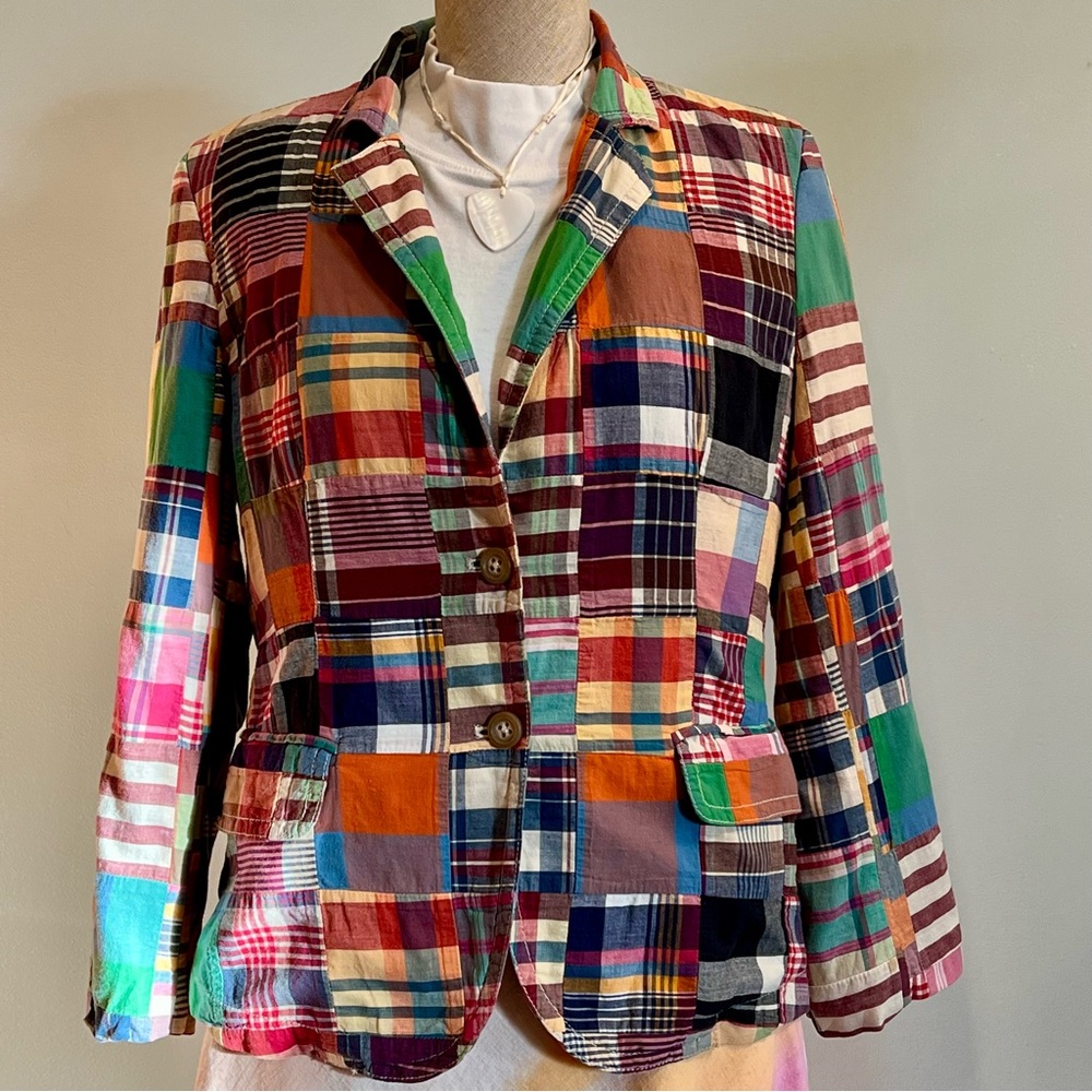 J. Crew Multicolor Patchwork Blazer - image 1